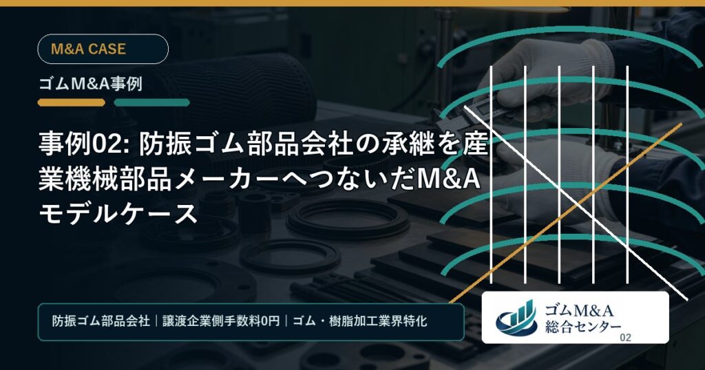 事例02: 防振ゴム部品会社の承継を産業機械部品メーカーへつないだM&Aモデルケース