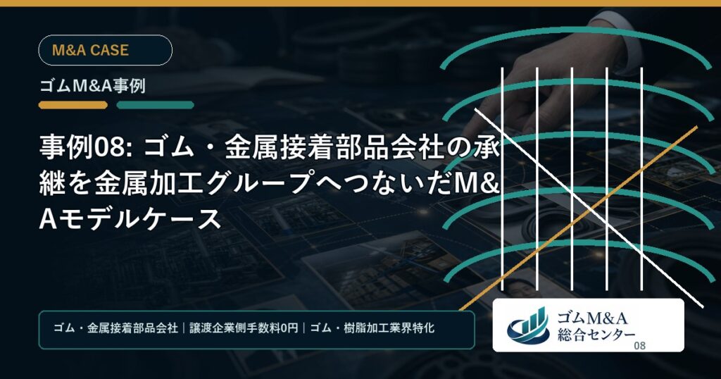 事例08: ゴム・金属接着部品会社の承継を金属加工グループへつないだM&Aモデルケース