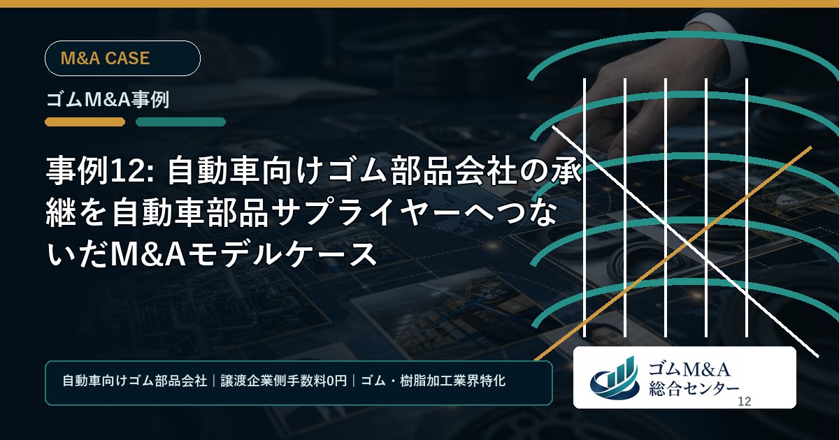 事例12: 自動車向けゴム部品会社の承継を自動車部品サプライヤーへつないだM&Aモデルケース