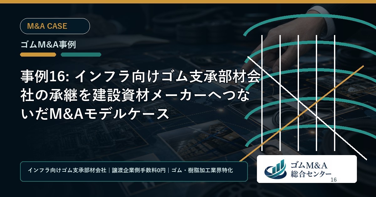 事例16: インフラ向けゴム支承部材会社の承継を建設資材メーカーへつないだM&Aモデルケース