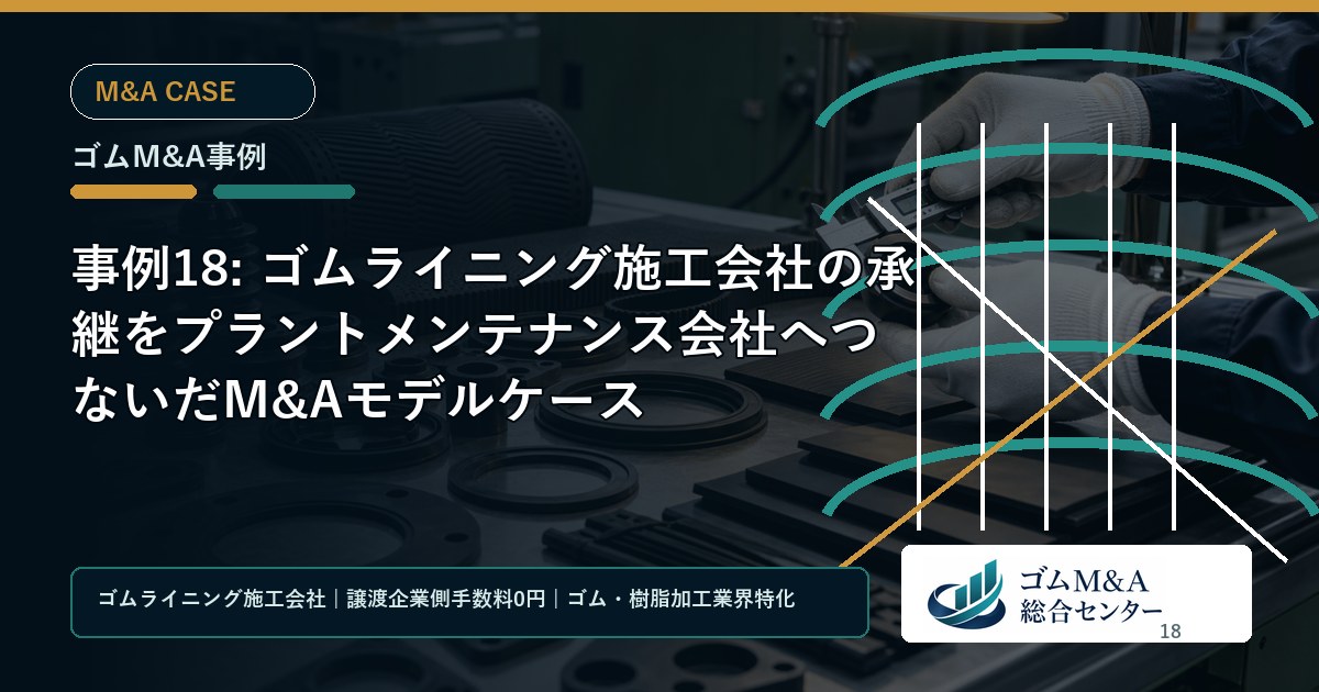 事例18: ゴムライニング施工会社の承継をプラントメンテナンス会社へつないだM&Aモデルケース