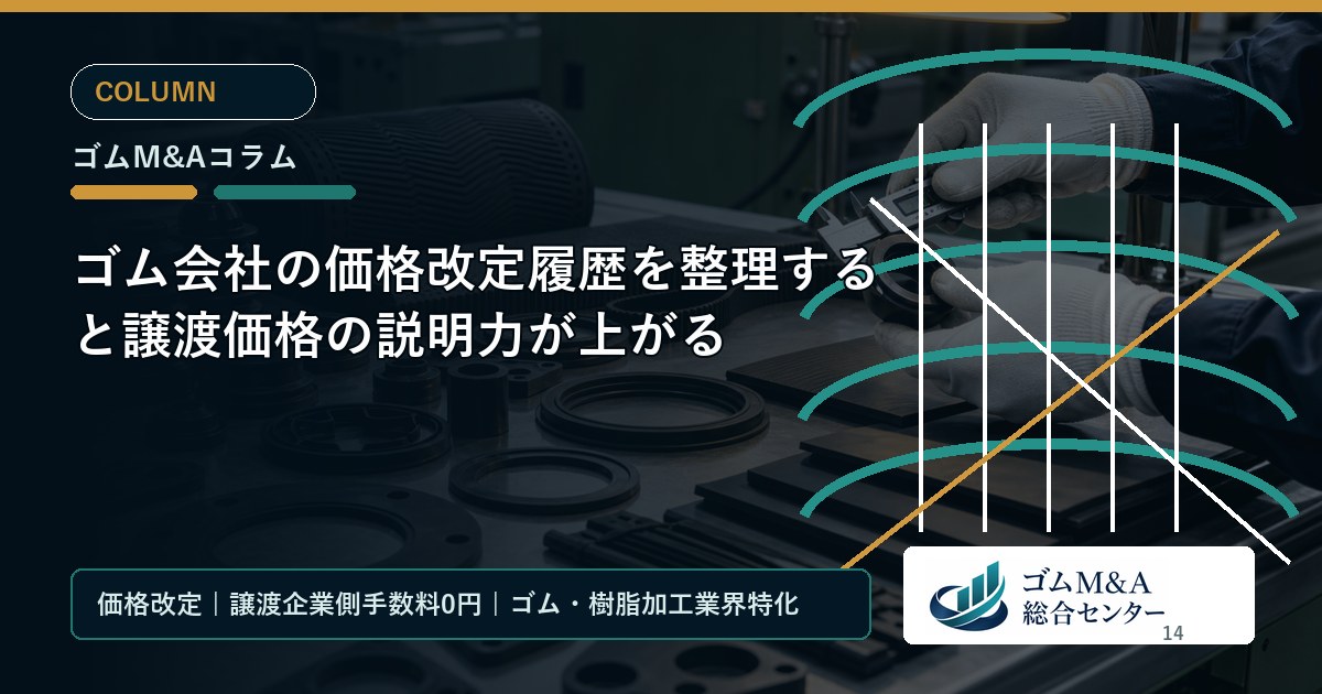 ゴム会社の価格改定履歴を整理すると譲渡価格の説明力が上がる
