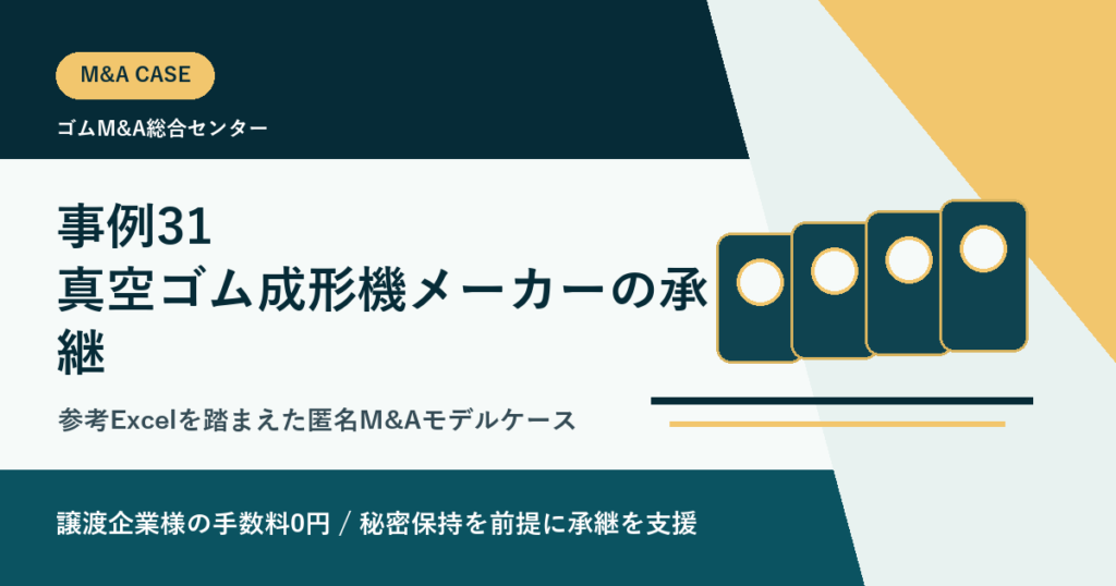 事例31: 真空ゴム成形機メーカーの承継を設備保守グループへつないだM&Aモデルケースのアイキャッチ画像