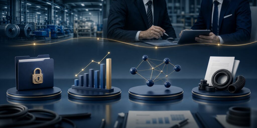 秘密保持、事業価値整理、候補先探索、引継ぎを段階的に進めるゴムM&Aプロセス